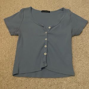 Brandy Melville blue button up tee